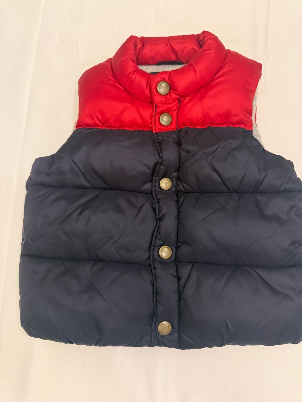 GAP Red and Navy Puffer Vest